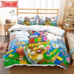 3d Super Mario 3d World Duvet Cover Bedding Set