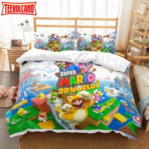 3d Super Mario 3d World Duvet Cover Bedding Set