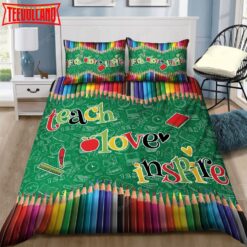 3D Teaching Crayon Teach Love Inspire Bedding Sets