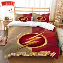 3d The Flash Logo With Iconic Colors Duvet Cover Bedding Set