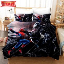 3d Venom Spiderman Fighting Bedding Set (Duvet Cover &amp Pillow Cases)