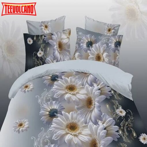 3D Vivid Daisy Printing Bed Sheets Duvet Cover Bedding Sets