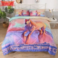 3d White Horse Snow Bedding Sets Tecenl White Horse Snow Sets