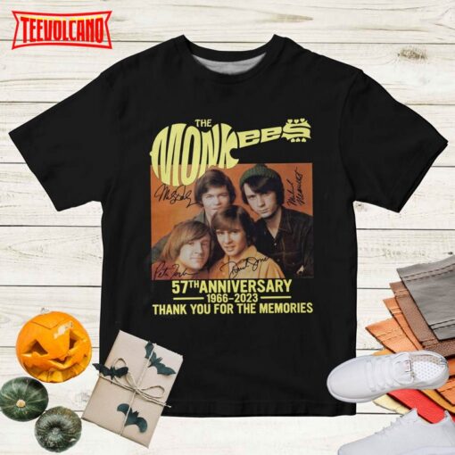 57th Anniversary 1966-2023 Signatures The Monkees T-Shirt