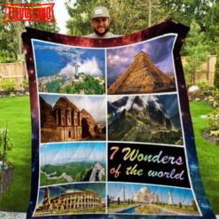 7 Wonders Of The World Quilt Blanket