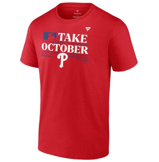 Philadelphia Phillies Take October Red 2023 Postseason Locker Room T-Shirt