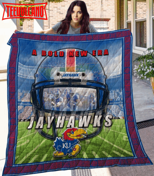 A Bold New Era Jayhawks 3D Customized Quilt Blanket