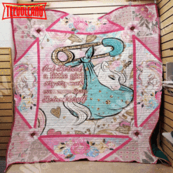 A Little Girl Unicorn 3D Customized Quilt Blanket