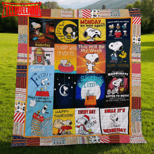 A Week Of Snoopy 3D Customized Quilt Blanket