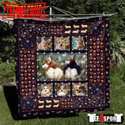 Adorable Corgi Dog Lovers 3D Customized Quilt Blanket