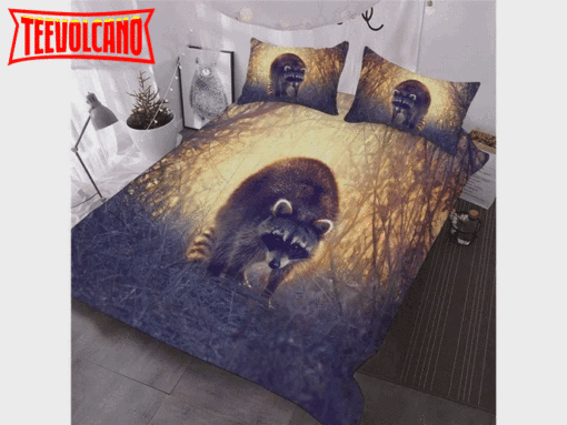 Adorable Raccoon Jungle Printed 3D Animal Bedding Set