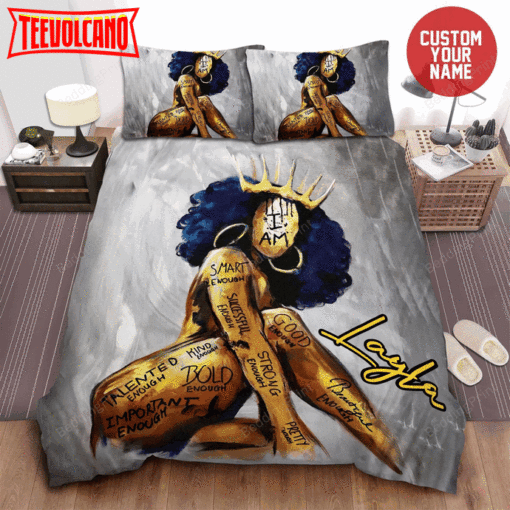 Africa American Womani Am Black Queen Black Girl Magic Melanin Queen Custom Bedding Set