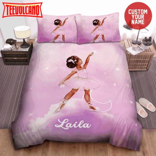 African American Ballerina With Rose Black Girl Magic Black Little Girl Custom Bedding Set