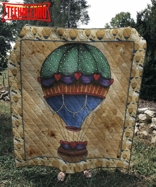 Air Balloon 3D Customized Quilt Blanket