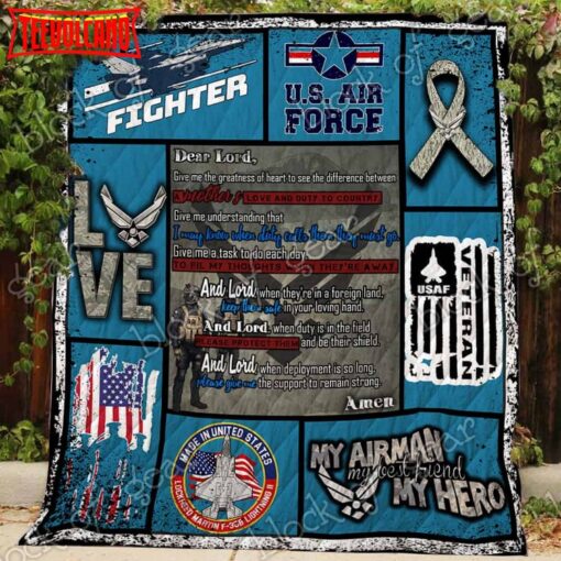 Air Force Mom’S Prayer 3D Quilt Blanket