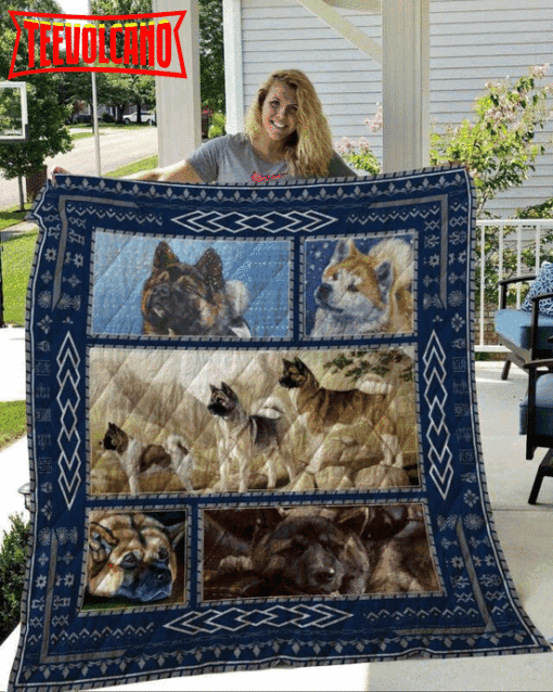 Akita 3D Customized Quilt Blanket