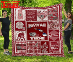 Alabama Crimson Tide Hawaii 3D Customized Quilt Blanket