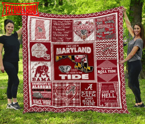 Alabama Crimson Tide Maryland 3D Customized Quilt Blanket