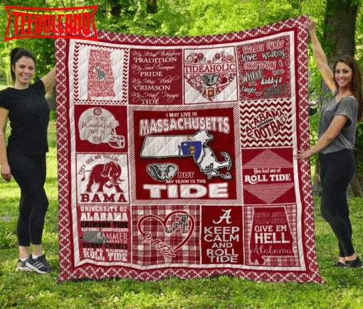 Alabama Crimson Tide Massachusetts 3D Customized Quilt Blanket