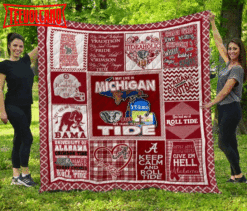 Alabama Crimson Tide Michigan 3D Customized Quilt Blanket