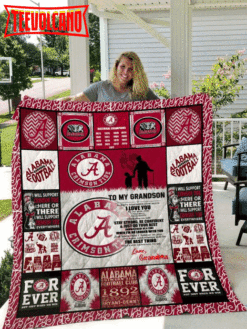 Alabama Crimson Tide To My Grandson Love Grandmom 3D Quilt Blanket