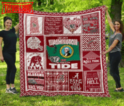 Alabama Crimson Tide Washington 3D Customized Quilt Blanket