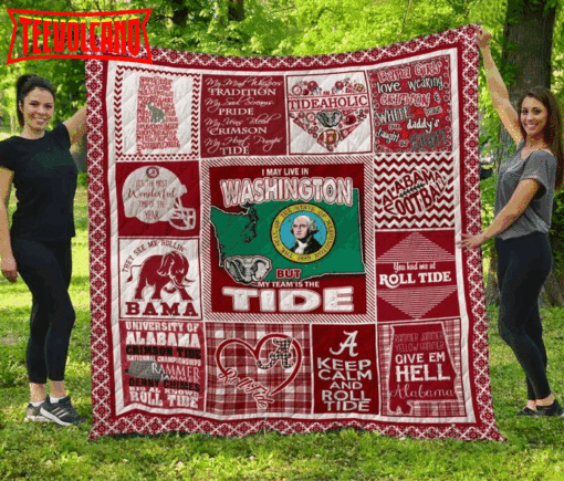 Alabama Crimson Tide Washington 3D Customized Quilt Blanket