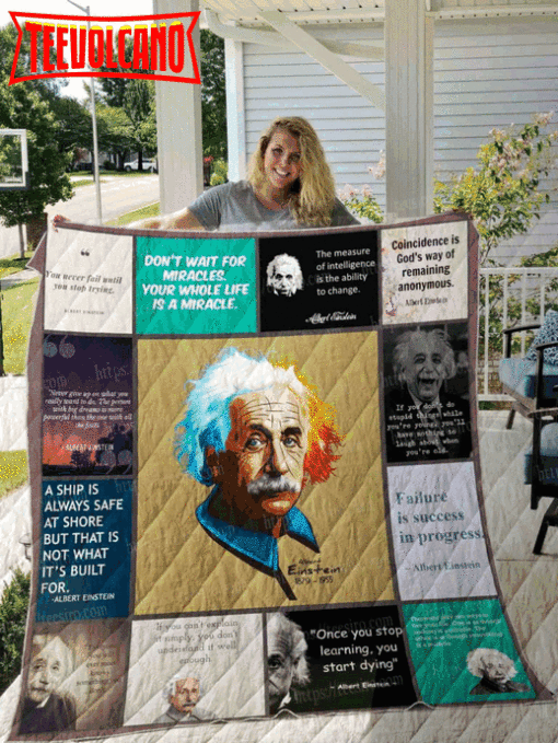 Albert Einstein 3D Quilt Blanket