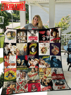 Alfred Hitchcock Best Movies Ever Poster 3D Quilt Blanket