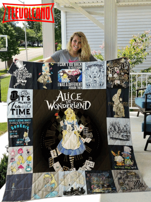 Alice In Wonderland Tshirt 3D Quilt Blanket