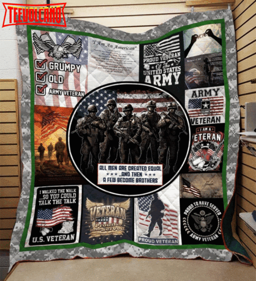 All Men Are Created Equal Veteran 3D Customized Quilt Blanket