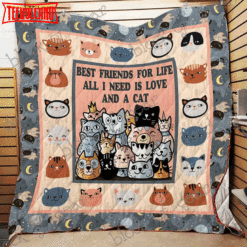 All Need Is Love And Cat 3D Quilt Blanket