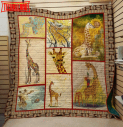 Alone Giraffe 3D Customized Quilt Blanket