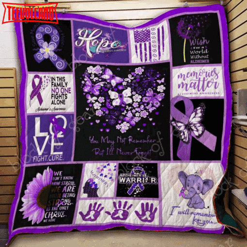 Alzheimer Awareness 3D Quilt Blanket