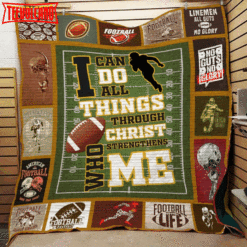 American Football 3D Customized Quilt Blanket