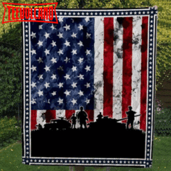 American Military Patriotic Veteran Customize Quilt Blanket