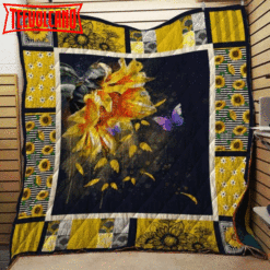 Angel Wings Sunflower 3D Customized Quilt Blanket