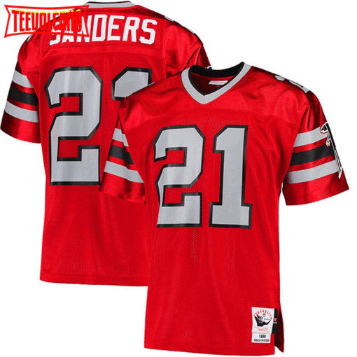 Atlanta Falcons Deion Sanders Red 1989 Throwback Jersey