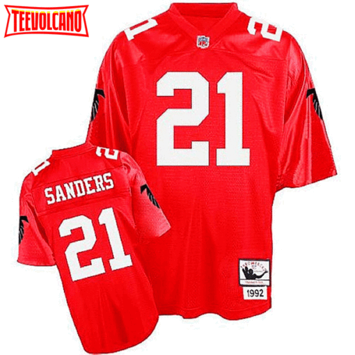 Atlanta Falcons Deion Sanders Red 1992 Throwback Jersey