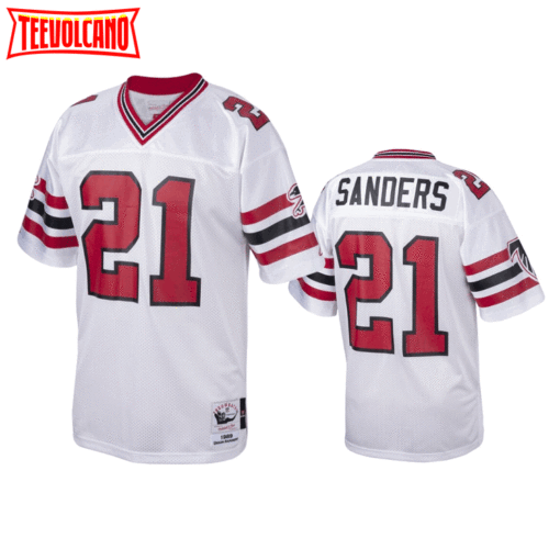 Atlanta Falcons Deion Sanders White 1989 Throwback Jersey