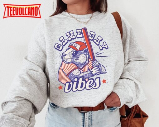 Baseball Beaver Game Day Vibes Sweatshirt  T-Shirt