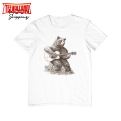 Bear Playing Guitar Retro Classic Unisex T-shirt