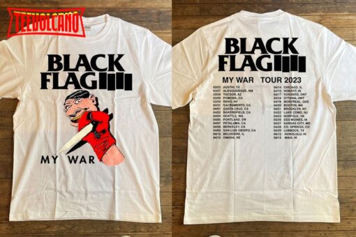 Black Flag My War 2023 World Tour T-Shirt, Black Flag My War US Tour 2023 Shirt