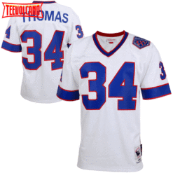 Buffalo Bills Thurman Thomas White Super Bowl XXV Throwback Jersey