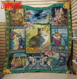 Cat Flower 3D Customized Quilt Blanket