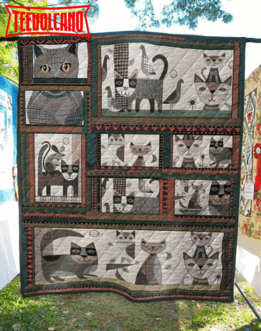 Cat Meow Cat 3D Quilt Blanket