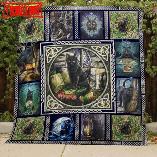 Cat Mystery Celtic Cat 3D Quilt Blanket