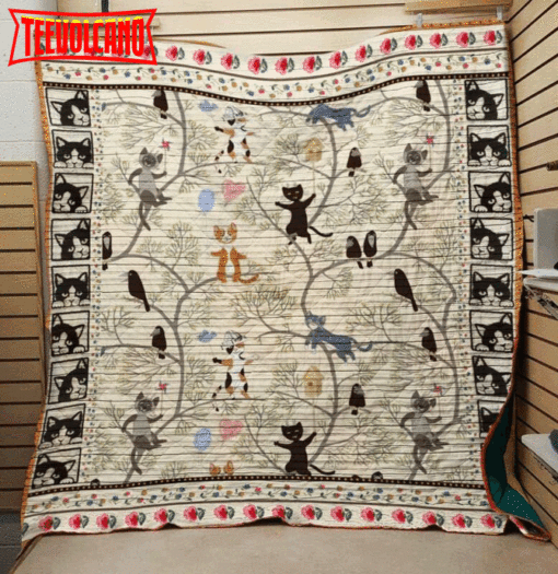 Cat Naughty 3D Customized Quilt Blanket