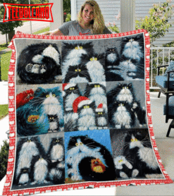 Cat Noel With Cat 3D Quilt Blanket