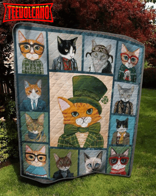 Cat The Irish Dandy 3D Quilt Blanket